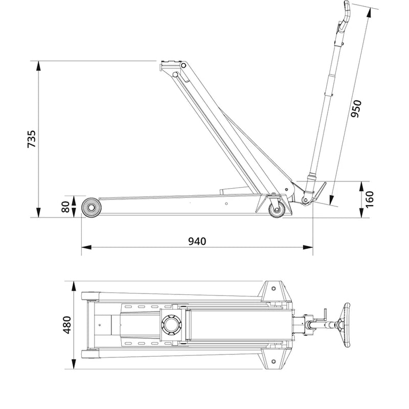 Cric hydraulique Ac 1.3 Ton avec élévateur haut