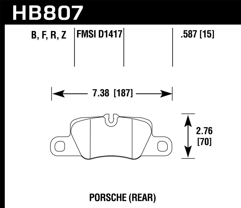 Plaquettes de frein arrière Hawk 2014 Porsche 911 HPS 5.0