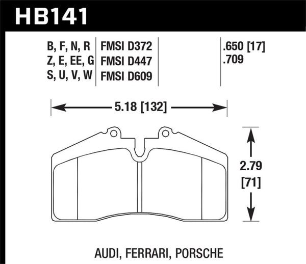 Hawk 1986-1991 Porsche 928 CS HPS 5.0 Plaquettes de frein avant