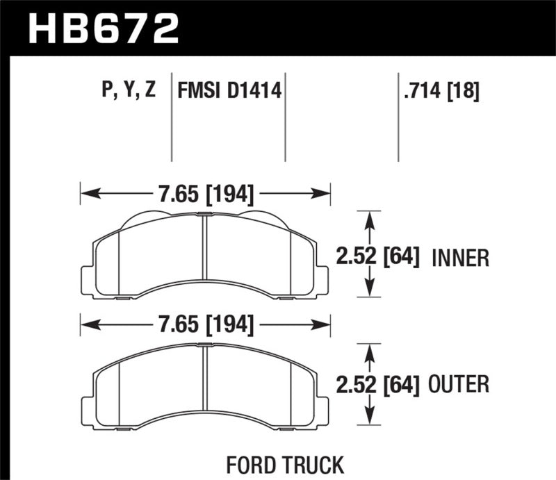 Hawk 10-14 Ford F-150 Plaquettes de frein avant Super Duty