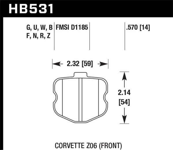 Hawk 06-10 Chevy Corvette (conception de plaquettes OEM) plaquettes de frein avant HPS Sreet