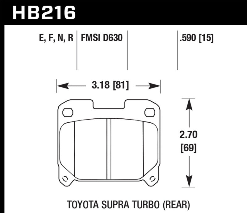 Hawk 93-98 Toyota Supra TT HPS Street Plaquettes de frein arrière