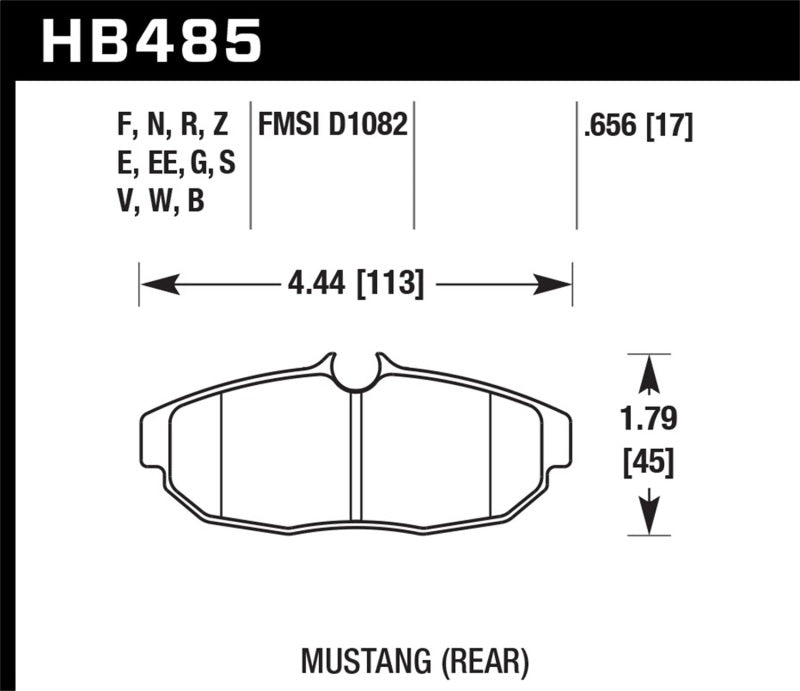 Hawk HB485V.656 05-14 Ford Mustang DTC-50 Rear Brake Pads