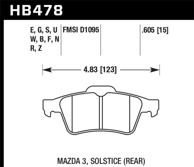 Hawk 2007-2010 Chevrolet Cobalt SS (avec freins Brembo) HPS 5.0 plaquettes de frein arrière