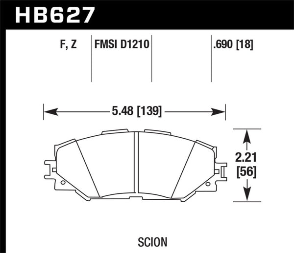 Hawk 06-16 Toyota RAV4 HPS 5.0 Plaquettes de frein avant