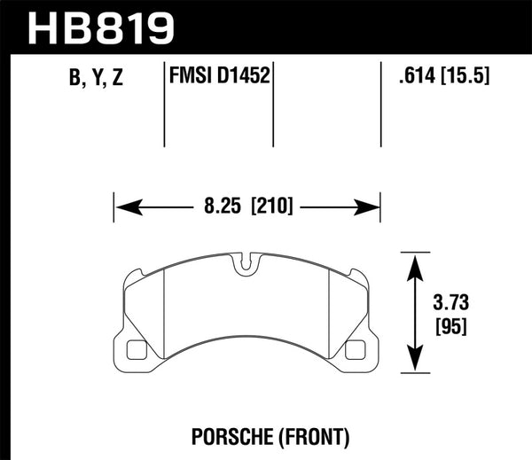 Plaquettes de frein avant Hawk 11-13 Porsche Cayenne HPS 5.0