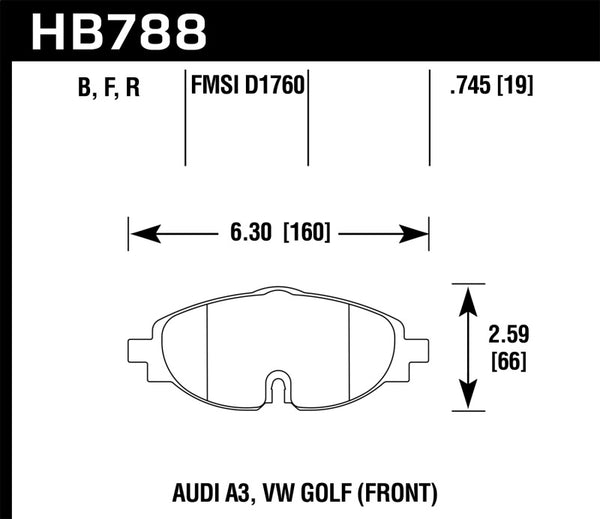 Hawk 15-17 VW Golf / Audi A3/A3 Quattro HPS Street Plaquettes de frein avant