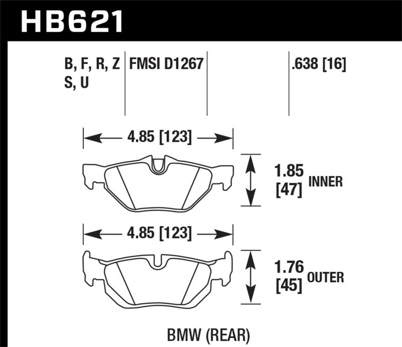 Hawk Plaquettes de frein arrière BMW 125i HPS 5.0 2011-2011