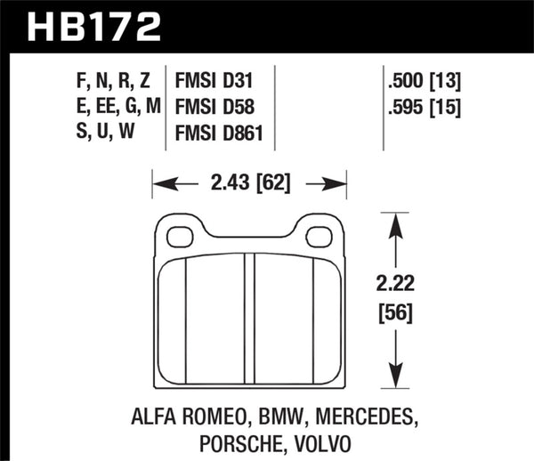 Hawk HB172F.595 HPS Street Brake Pads