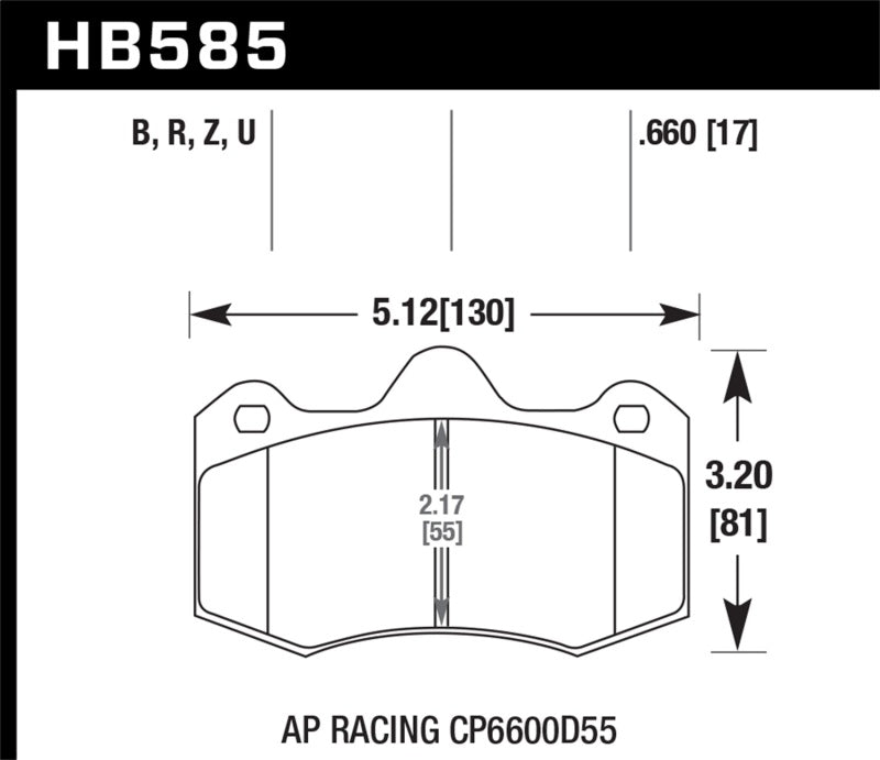 Hawk HB585B.660 12-14 McLaren MP4-12C HPS 5.0 Front Brake Pads