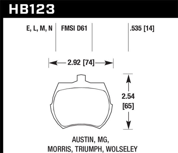 Hawk HB123N.535 HP+ Street Brake Pads