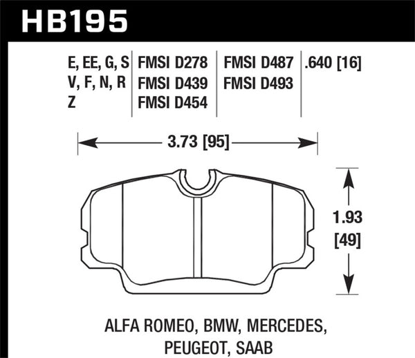 Hawk 87-91 BMW 325i DTC-70 Plaquettes de frein avant course