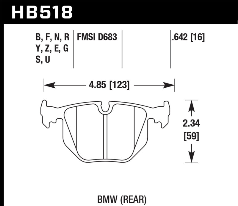 Hawk HB518N.642 HP+ Street Brake Pads