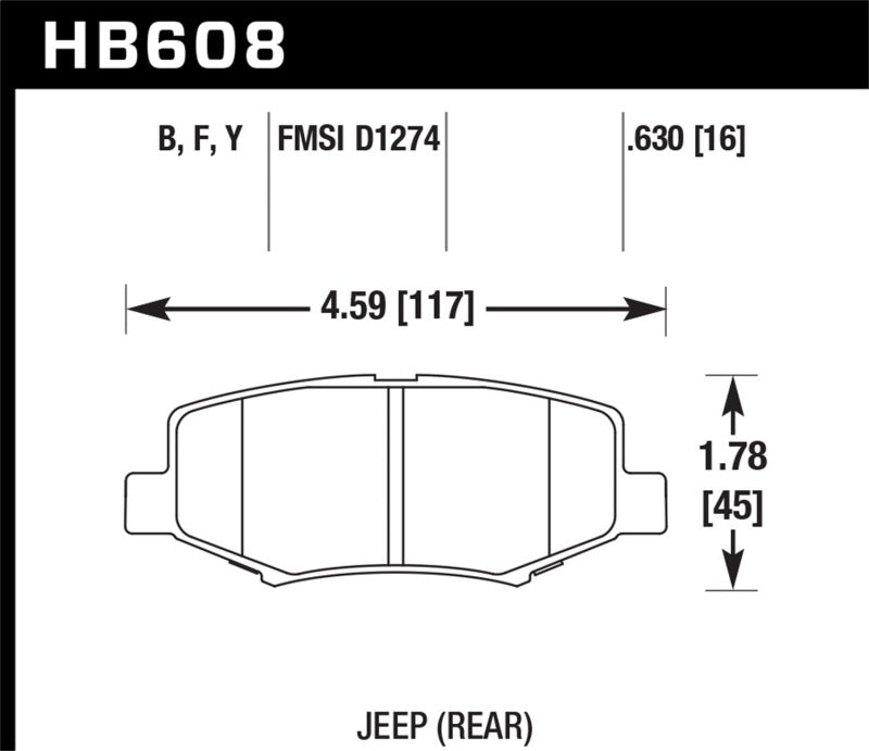 Hawk HB608F.630 HPS Street Brake Pads