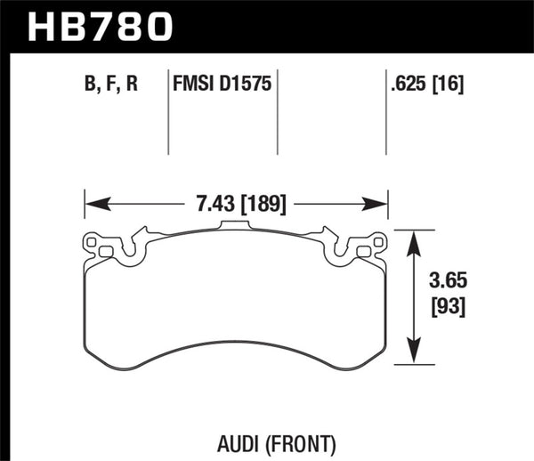 Hawk Plaquettes de frein avant pour Audi A8 Quattro W12 HPS Street 2012