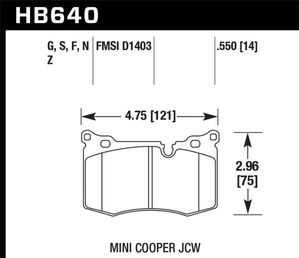 Plaquettes de frein avant Hawk 09-10 Mini Cooper HP+ Autocross