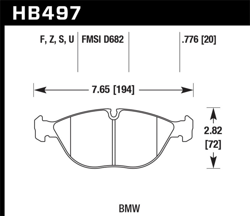 Hawk HB497B.776 99-09 / 11-12 Mercedes SL Class HPS 5.0 Front Brake Pads