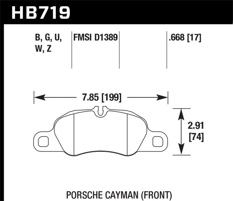 Hawk HB719B.668 13-16 Porsche 911 Front HPS 5.0 Brake Pads