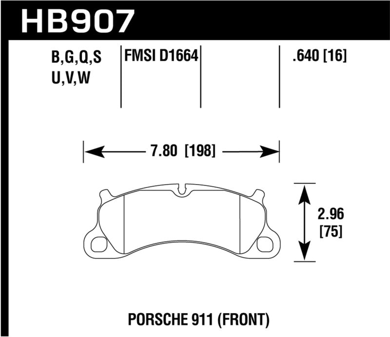 Plaquettes de frein avant Hawk 12-16 Porsche 911 Carrera S DTC-60