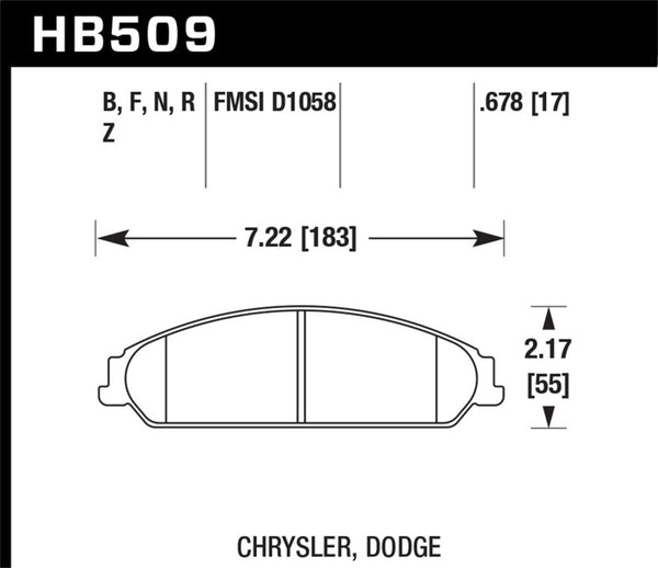 Hawk 05 Chrysler 300C avec Perf. et plaquettes de frein avant HD Suspension HPS Street