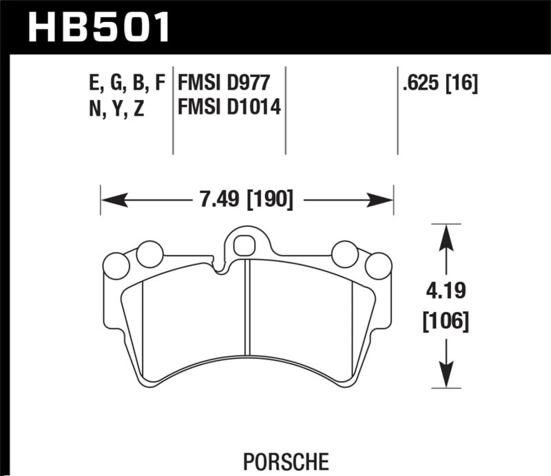 Plaquettes de frein avant Hawk Porsche HPS Street