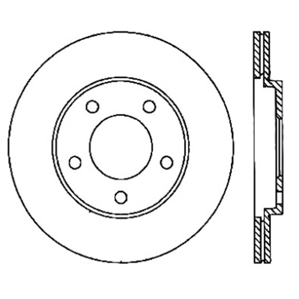 StopTech Power Slot 05-10 Mustang V6/4.0L / GT V8-4.6L Rotor rainuré Arrière Droit