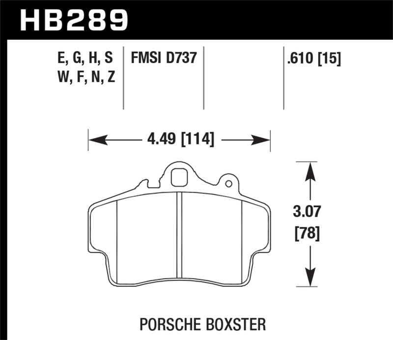 Plaquettes de frein avant Hawk Porsche HPS Street