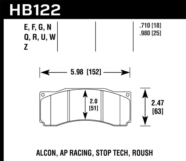 Hawk Stoptech ST-60 Étrier DTC-60 Plaquettes de frein de course