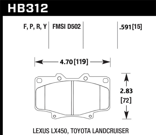 Hawk HB312F.591 HPS Street Brake Pads