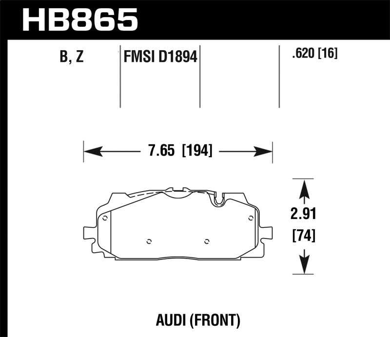 Hawk HB865B.620 18-19 Audi S5 HPS 5.0 Front Brake Pads