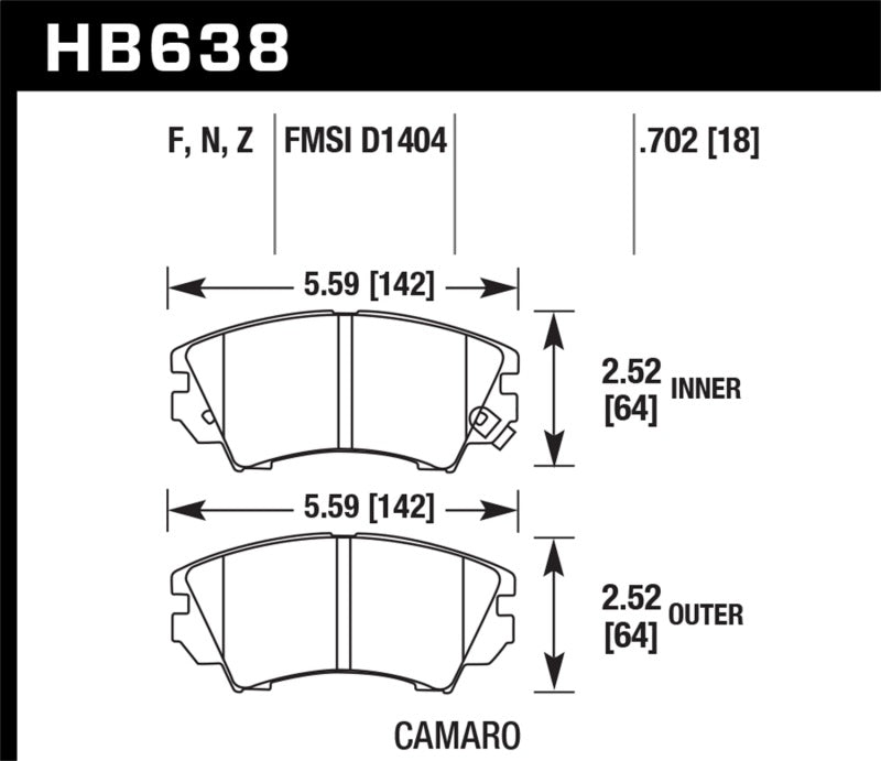 Hawk 10-15 Chevrolet Camaro HPS 5.0 Plaquettes de frein avant