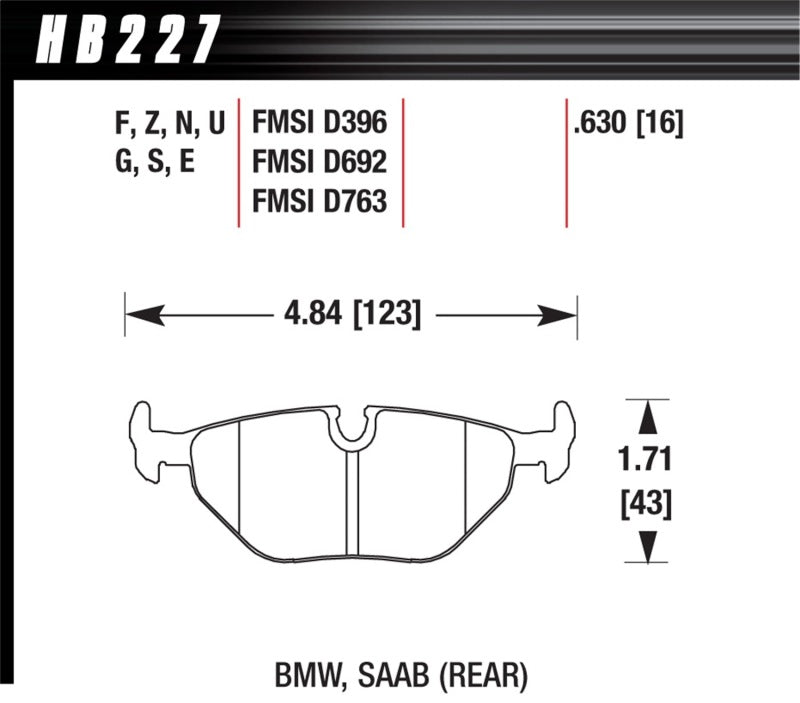 Hawk 92-98 BMW 318i DTC-30 Plaquettes de frein arrière course