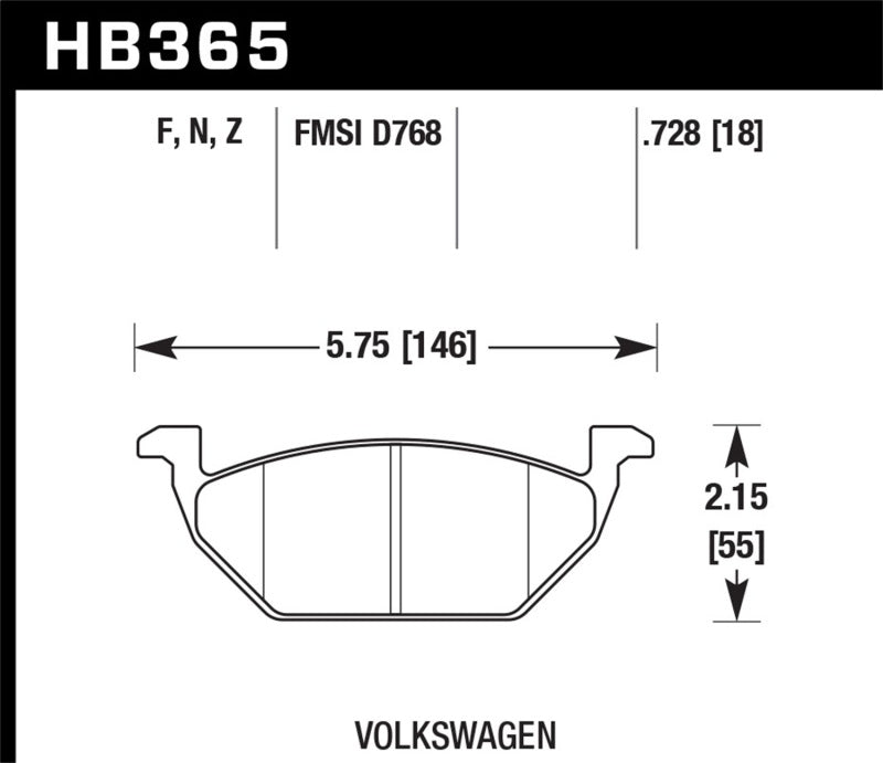 Hawk HB365N.728 HP+ Street Brake Pads