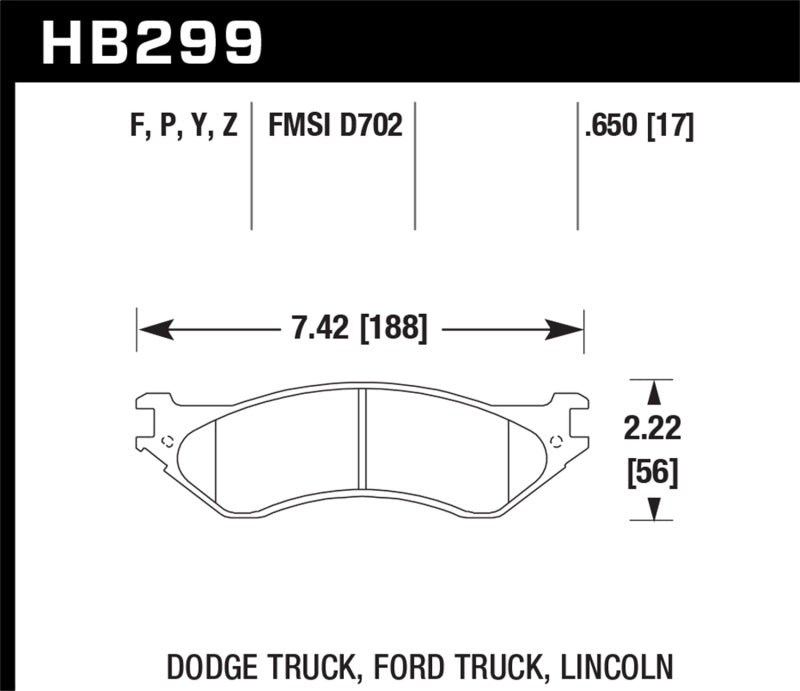 Hawk HB299F.650 HPS Street Brake Pads