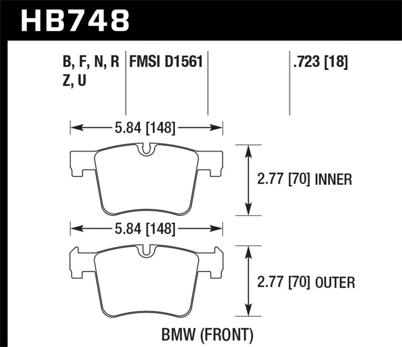 Hawk 13-14 BMW 328i/328i xDrive / 2014 428i/428i xDrive HP Plus plaquettes de frein avant