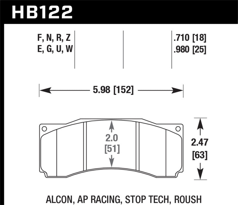 Hawk Stoptech ST-60 Étrier DTC-30 Plaquettes de frein de course