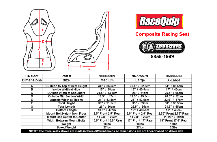 Siège de course FIA Racequip