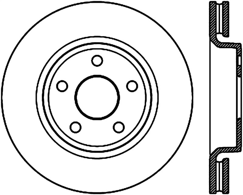 StopTech Slotted Sport Front Right Brake Rotor 11-17Jeep Grand Cherokee (Exludes SRT8)