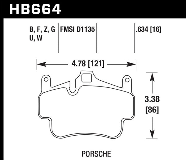 Hawk 05-08 Porsche 911 Carrera / 08 Boxster / 07-08 Cayman Avant DTC-60 Plaquettes de frein