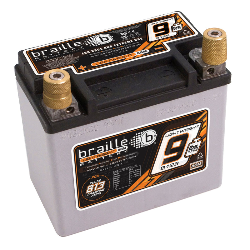 B129 Braille Lightweight AGM Battery 9.5lbs/813PCA