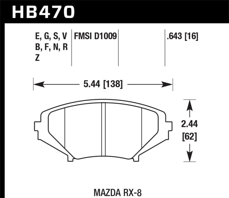 Hawk Plaquettes de frein avant Mazda RX-8 Grand Touring HPS 5.0 2004-2011