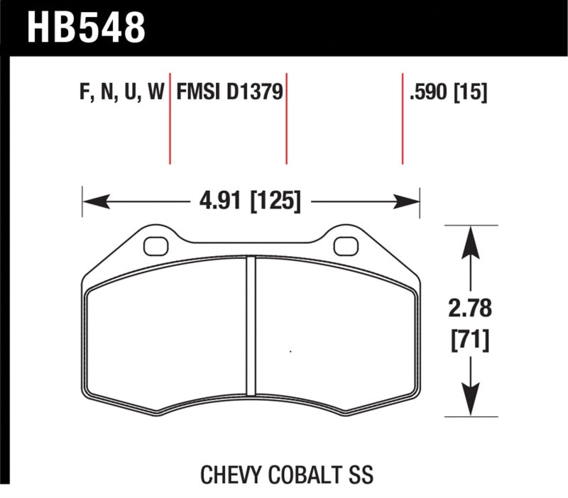 Plaquettes de frein avant Hawk Miata Brembo / Renault Clio / Cobalt SS HP+ Street