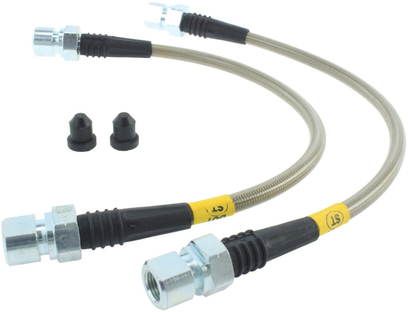 StopTech 89-98 Porsche 911 Conduites de frein avant en acier inoxydable