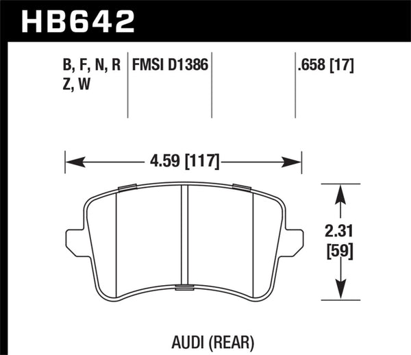 Plaquettes de frein arrière Hawk 2009-2014 Audi A4 DTC-30