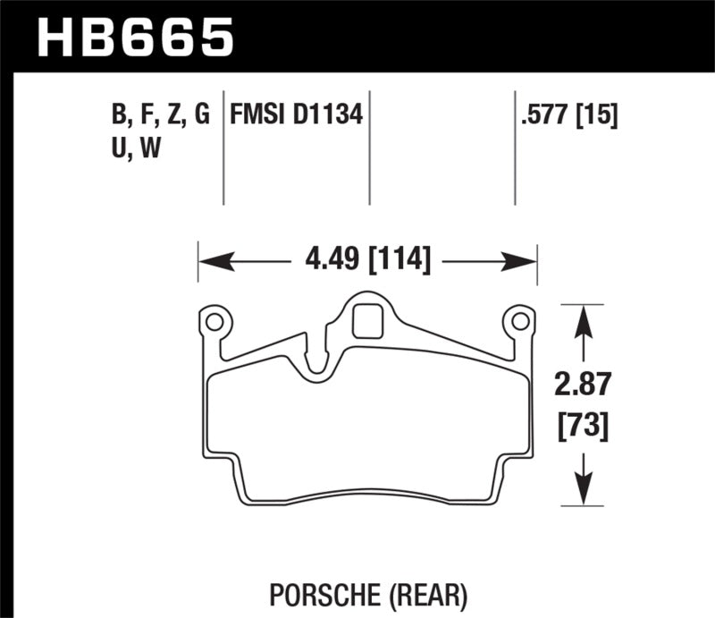 Hawk Plaquettes de frein arrière Porsche Boxster DTC-60 Race 2012-2015