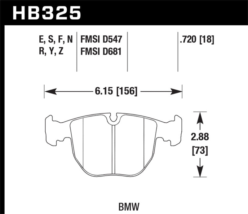 Hawk HB325F.720 HPS Street Brake Pads