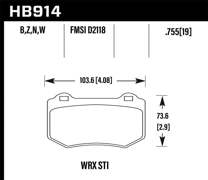 Hawk Plaquettes de frein arrière Subaru WRX STI HP Plus 2018