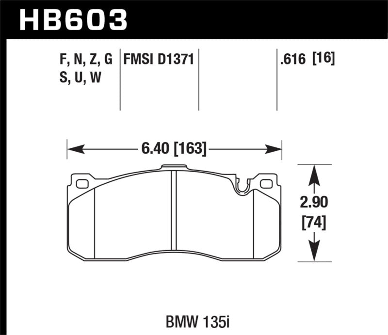 Plaquettes de frein avant Hawk BMW 135i DTC-70 Race