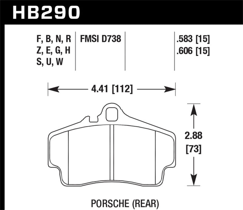 Hawk HB290N.583 HP+ Street Brake Pads