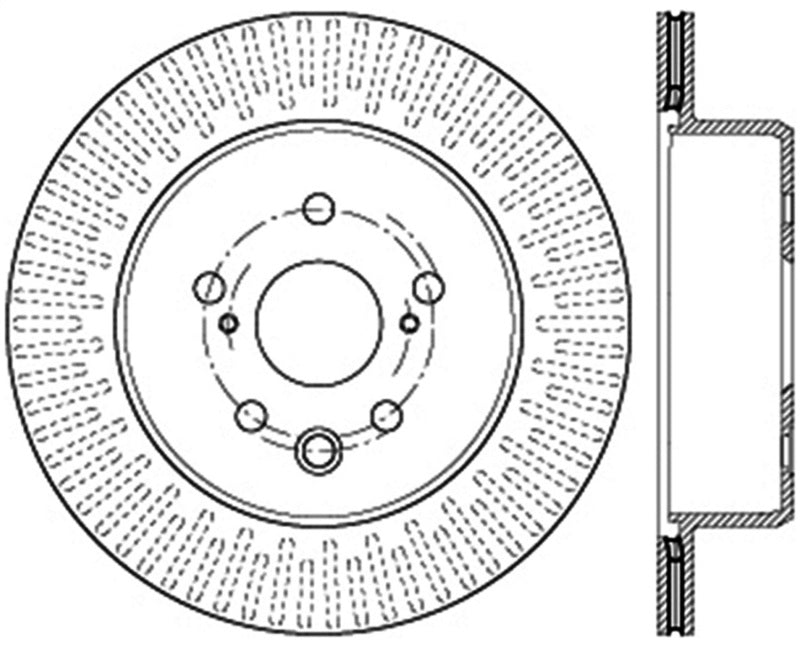 StopTech 13-14 Lexus GS300/350/400/430 Rotor de frein arrière droit sport rainuré